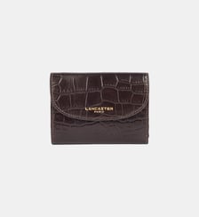 Portefeuille dos à dos cuir embossé croco Lancaster