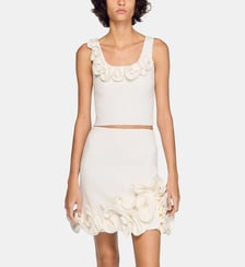 Débardeur court en maille à fleurs Sandro