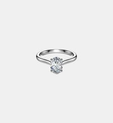 Bague solitaire Eternity, Diamants de synthèse 1 ct tw, Forme ovale, Or blanc 18 carats Swarovski