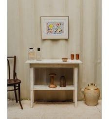 Console en bois beige Francine N°1057- Produit chiné Debongout
