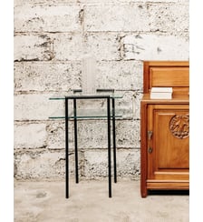 Table en métal et verre Hanna N°511- Produit chiné Debongout