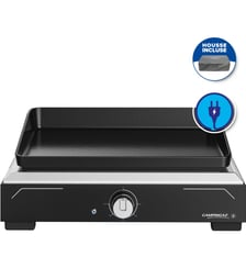 Plancha électrique 1 XD noir inox à poser, 45x30 cm + housse Campingaz