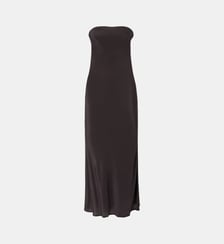 Robe longue bandeau en crêpe de chine viscose et soie Pinko