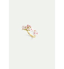 Bague ajustable aubépines blanches et roses Les Néréides