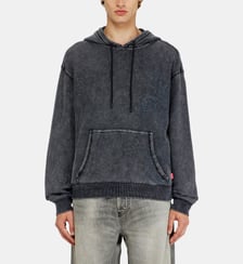 Sweat à capuche en mesh de coton texturé Diesel