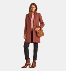 Manteau Manches Longues En Laine Mélangée Anabelle Maison 123
