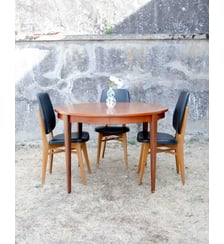 Table à manger en teck scandinave Karla N°1217- Produit chiné Debongout
