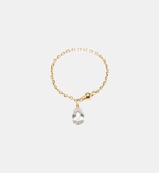 Bague chaînette pampille Mia - Or 750‰ Saphir blanc YAY Paris