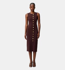 Robe midi maille boutons dorés Claudie Pierlot