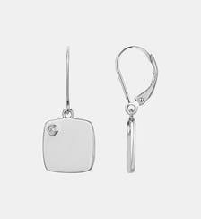 Boucles d'oreilles pendantes Insolite en Argent avec diamant blanc La Garçonne Diamant