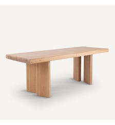 Table à allonges en chêne massif, 8 à 12 couverts AM.PM