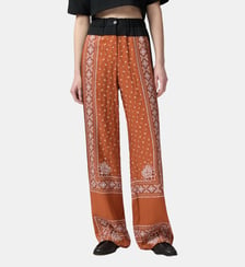 Pantalon long à imprimé bandana fluide Pinko
