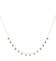 Collier CONFETTI RIO - Saphirs bleus et tsavorites, poids total 1,80ct approx. - Or jaune 750‰ La Brune & La Blonde