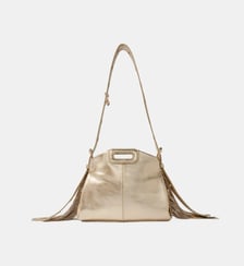 Sac à main Miss M Mini en cuir métallisé Maje