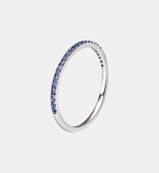 Bague en or blanc 9K avec saphirs bleus Aristocrazy