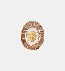 Bague ovale avec cabochon central et strass CILAOS Hipanema