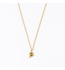 Collier à pendentif lettre P acier inoxydable Balaboosté
