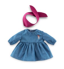 Robe en Jean Manches Longues & Foulard pour poupon 30 cm Corolle