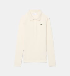 Polo manches longues maille côtelée slim fit Lacoste