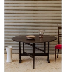 Table à manger en bois foncé Karla N°1307 - Produit chiné Debongout