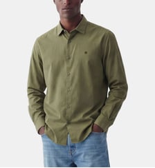 Chemise manches longues en coton stretch unie Serge Blanco