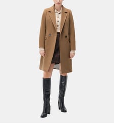 Manteau gregory - Motif uni - Laine vierge - Coupedroite Caroll