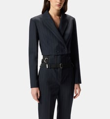 Veste courte en polylaine à rayures Pinko