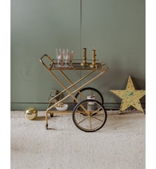 Desserte en verre et métal doré Anouk N°272- Produit chiné Debongout