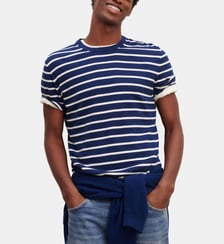 T-shirt ultrafin rayé Bompard