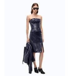 Top bustier zippé embossé crocodile Pinko