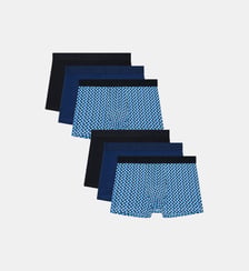 Lot de 6 boxers Daniel forme shorty en coton et lin Hom