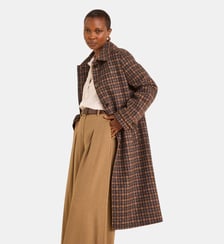 Manteau En Laine Mélangée À Carreaux Constant Maison 123