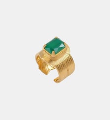 Bague ajustable   doré à l'or fin - Soleil Satellite
