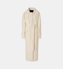 Manteau long en laine à strass all-over Pinko