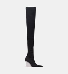 Bottes cuissardes Wedge en maille Balmain