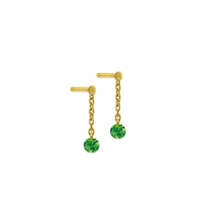 Mini Pendants d'oreilles CONFETTI - Tsavorite - Poids total 0,25ct approx. -  Or jaune 750‰ La Brune & La Blonde