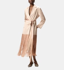 Trench en satin à franges Pinko
