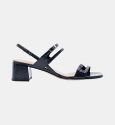 Pegase - Sandales En Cuir Nappa Marine Parallèle