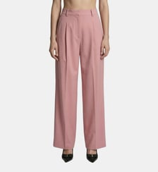 Pantalon de tailleur à pinces large en lin et coton The Kooples