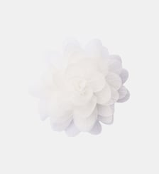 Broche fleur blanche en tissu et lurex Balaboosté