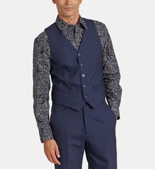 gilet en toile de laine bleu soir Agnès b.
