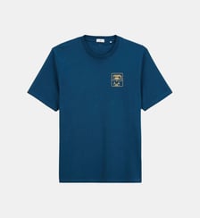 T-shirt col rond en coton imprimé poitrine Serge Blanco