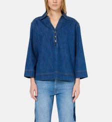 chemise en denim à boutons dorés - unia Gerard Darel