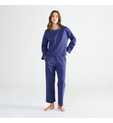 Pyjama col rond en coton, Mystérieuse Laurence Tavernier