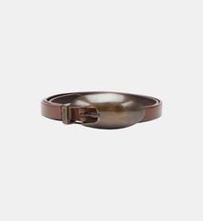 Ceinture 1.5 cm fine en cuir avec boucle sculpturale Diesel