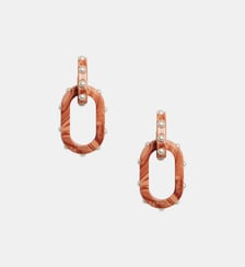 Nefertiti Double Earrings Solid Pink La DoubleJ