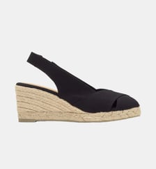 Espadrilles compensées peep-toe en coton à bride élastique DIANA Castaner