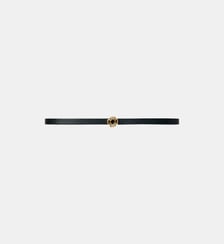 Ceinture fine en cuir signature Maje