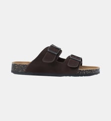 Sandales à doubles brides ultra confortables, semelle intérieure cuir Isotoner