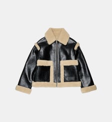 Veste shearling avec logo imprimé MM6 Maison Margiela